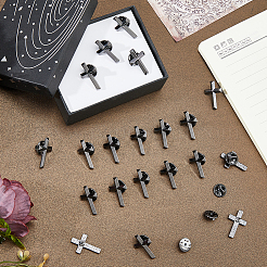 24Pcs Cross Alloy Lapel Pin Backs for Backpack Clothes&nbsp;JEWB-FH0002-99B