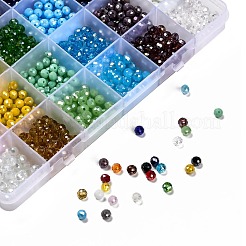 24 Colors Electroplate Glass Beads&nbsp;EGLA-X0006-04B-6mm