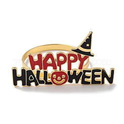 ハロウィン合金エナメルナプキンリング  ナプキンホルダー装飾  レストランデイリーアクセシロエス  ハッピーハロウィン  レッド  41x65mm  内径：42mm。&nbsp;AJEW-Z037-01C