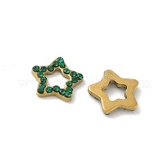 304ステンレススチールラインストーンカボション  イオンプレーティング（ip）  ゴールドカラー  スター  8.5x9x1.5mm&nbsp;STAS-A057-04G-E01