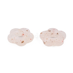 マーブルストーン風不透明アクリルビーズ  花  ミスティローズ  14x14.5x3.8mm  穴：1.5mm&nbsp;OACR-G009-06B