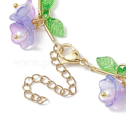 Flower Glass & Acrylic Charm Bracelets&nbsp;BJEW-JB10443-02
