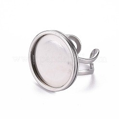 Non-Tarnish 201 Stainless Steel Cuff Pad Ring Settings&nbsp;X-STAS-S080-040F-P