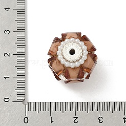 透明なアクリルビーズ  ラウンド  ABSプラスチックパール＆ガラス＆合金  ビーズペン用  キーホルダー  アクセサリーと工芸品  サドルブラウン  20x19x18.5mm  穴：2.4mm&nbsp;CLAY-NH0003-04S-08