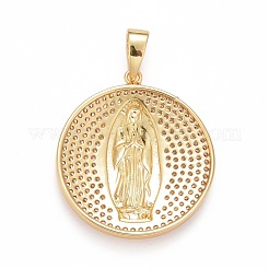 Rack Plating Brass Micro Pave Clear Cubic Zirconia Pendants&nbsp;KK-M229-01G