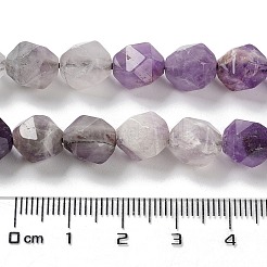 天然石アメジストビーズ連売り  多面カット  スターカットラウンドビーズ  9.5~10.5x9~9.5x9~9.5mm  穴：1.2mm  約36~38個/連  14.76~15インチ（37.5~38.1cm）&nbsp;G-G030-A07-02
