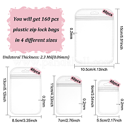160Pcs 4 Styles Transparent Plastic Resealable Packaging Bags&nbsp;OPP-BC0001-12