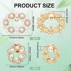 4Pcs 2 Styles Flower/Oval Alloy Rhinestone Detachable Shoe Buckle Clips&nbsp;FIND-FG0003-15