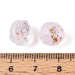 手作りのフォイルのガラスビーズ  オナガザル  ミスティローズ  9~11x9~11x9~10mm  穴：1~1.5mm&nbsp;FOIL-N029-10F