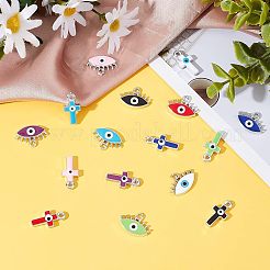 64Pcs 16 Style CCB Plastic Enamel Pendants&nbsp;CCB-FH0001-08