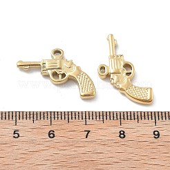 304ステンレスペンダント  ガンチャーム  イオンプレーティング（ip）  18KGP本金メッキ  17x22.5x2.5mm  穴：1.2x2mm&nbsp;STAS-Z121-32G