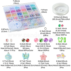 DIY Round & Flat Round with Letters Acrylic & Resin Bracelets Jewelry Making Kits&nbsp;DIY-FS0007-44