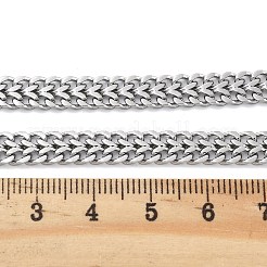 女性用304ステンレススチール製ウィートチェーンネックレス  ステンレス鋼色  16.57インチ（42.1cm）&nbsp;NJEW-U019-01P