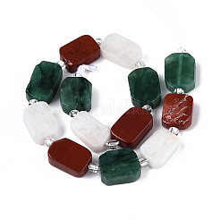 Natural Fuchsite & Red Jasper & Rainbow Moonstone Beads Strands&nbsp;G-T144-14A-01