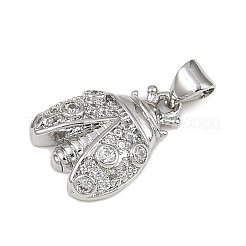 Brass Micro Pave Cubic Zirconia Pendants&nbsp;KK-A260-07E-P