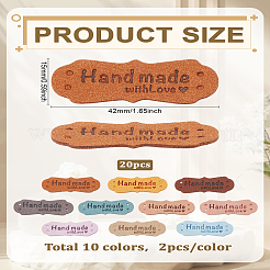 20Pcs 10 Colors Imitation Leather Label Tags&nbsp;PURS-LP0001-08