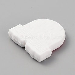 レインボー食品グレードの環境に優しいシリコーン焦点ビーズ  ライトコーラル  37.5x38x9.5mm  穴：2.5mm&nbsp;SIL-WH0013-51A