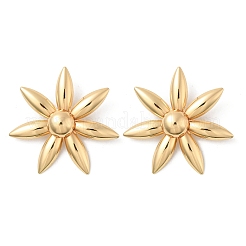 合金スタンドピアス  花  ゴールドカラー  61.5x61.5mm&nbsp;LS-EJEW-D300-02G-01