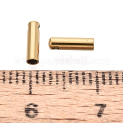 304ステンレススチールコードエンド  コラム  イオンプレーティング（ip）  長持ちメッキ  18KGP本金メッキ  7x2mm  穴：0.9~1mm  内径：1.5mm&nbsp;STAS-N125-20A-G