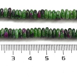 天然石ルビーインゾイサイトビーズ連売り  ロンデル  6~6.5x2~2.5mm  穴：1.2mm  約174個/連  15.35''（39センチメートル）&nbsp;G-Q159-B18-01