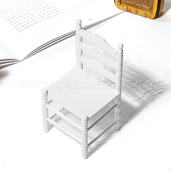 木製椅子のミニチュア装飾品  マイクロランドスケープドールハウスアクセサリー  小道具の装飾のふりをする  ホワイト  60x57x120mm&nbsp;PW-WG6D59B-01