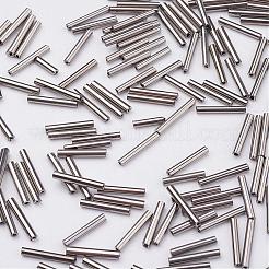 ガラス竹ビーズ  メタリックカラー  淡い茶色  12x2mm  穴：0.5mm  約5000個/袋&nbsp;SEED-E001-12mm-TH