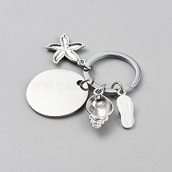 Hawaiian Style 201 Stainless Steel Keychain Clasps&nbsp;STAS-WH0075-01P