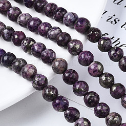 Assembled Synthetic Charoite and Pyrite Beads Strands&nbsp;G-S366-056