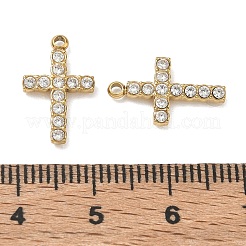304 Stainless Steel Micro Pave Clear Cubic Zirconia Pendants&nbsp;CU-CBAF0F8-02D-G
