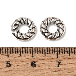 チベット風合金ヨーロピアンビーズ  大穴ビーズ  ツイストリング  アンティークシルバー  10x2.5mm  穴：4mm  約1204個/1000g&nbsp;AL-CBA3B63-33AS