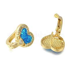 Heart Rack Plating Brass Micro Pave Cubic Zirconia Hoop Earrings&nbsp;EJEW-P277-07B-G