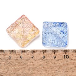 ベーキングペイント透明ガラスビーズ  蝶と菱形  ミックスカラー  29.5~30x30.5x8~8.5mm  穴：1.8mm&nbsp;GL-CBA2BB1-01