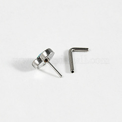 G23 Titanium & Imitation Opal Fishtail Nose Rings&nbsp;WG62851-07
