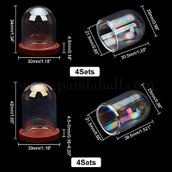 8 Sets 2 Style Iridescent Glass Dome Cover&nbsp;DJEW-PH0001-25