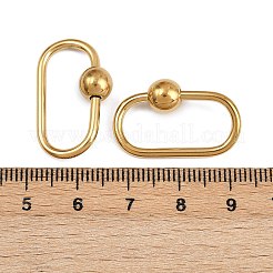 304ステンレススチール製ネジ留め  イオンプレーティング（ip）  楕円形、丸いチャーム付き  18KGP本金メッキ  25.5x13.5mm&nbsp;STAS-Z152-18G