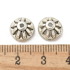 チベット風合金ビーズ  カドミウムフリー＆鉛フリー  アンティークシルバー  10x5mm  穴：1.4mm&nbsp;TIBE-P003-69AS