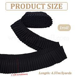 ポリエステルリボン  衣類用アクセサリー  ギフトデコレーション  ブラック  2-3/8インチ（60mm）&nbsp;OCOR-WH0105-033B