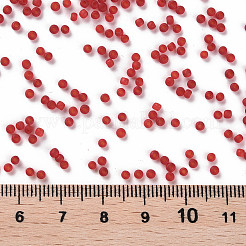 12/0 FGBグレードAラウンドガラスシードビーズ  透明なつや消しスタイル  暗赤色  2x1.5mm  穴：0.8mm  30000個/袋&nbsp;SEED-Q006-M08