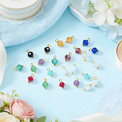 24Pcs 12 Styles Natural Gemstone Birthstone Pendants&nbsp;PALLOY-SW00109