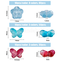 160Pcs 16 Style Transparent Baking Paint Glass Beads&nbsp;GLAA-FH0001-58