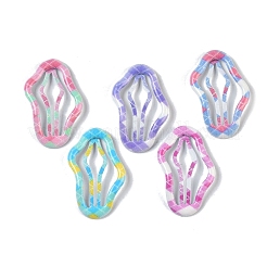 10Pcs 5 Colors Tartan Pattern Epoxy Resin Snap Hair Clip&nbsp;PHAR-P009-01J