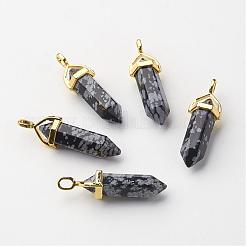 Natural Snowflake Obsidian Pointed Pendants&nbsp;G-G902-A05