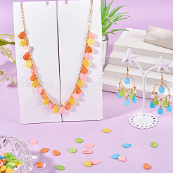 150Pcs 5 Colors Spray Painted Natural Freshwater Shell Teardrop Charms&nbsp;SHEL-TA0001-23