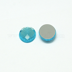 フラットバック模造台湾アクリルラインストーンカボション  多面カットオーバル  ディープスカイブルー  18x13x3.5mm&nbsp;GACR-J002-01