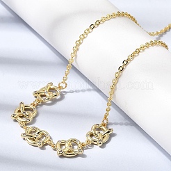 Brass Micro Pave Clear Cubic Zirconia Knot Pendant Necklaces&nbsp;NJEW-B157-08G-01