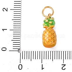 304ステンレスペンダント  エナメル  丸カン付き  ゴールドカラー  パイナップル  17x7mm  穴：4mm&nbsp;LS-STAS-D205-04B-G