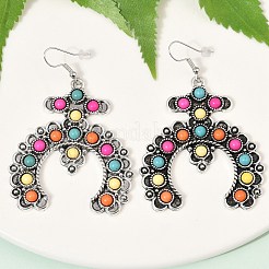 Alloy Synthetic Turquoise Dangle Earrings for Women&nbsp;LS-EJEW-U053-10AS-01