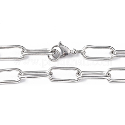 Non-Tarnish 201 Stainless Steel Paperclip Chain Necklace for Men Women&nbsp;NJEW-I122-06P