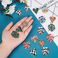 18Pcs 9 Style Rack Plating Alloy Enamel Pendants&nbsp;FIND-SZ0002-21