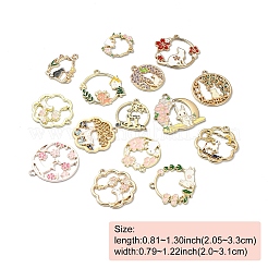 15Pcs 15 Styles Alloy Enamel Pendants&nbsp;FIND-YW0004-73